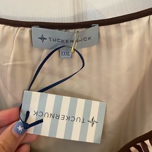 Brown and cream striped tuckernuck shirt